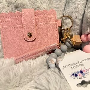 PINK Card Holder Keychain New Lead safe Fashion Bracelet Wallet